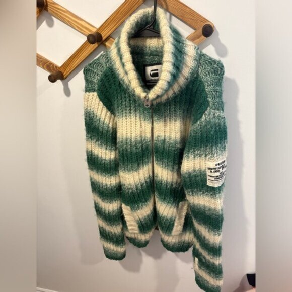 G STAR RAW- 100% WOOL - MENS ZIP UP SWEATER - Picture 2 of 14